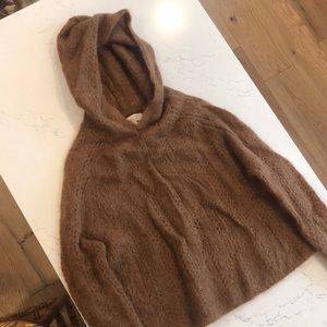 Sezane hooded sweater, brown, size small